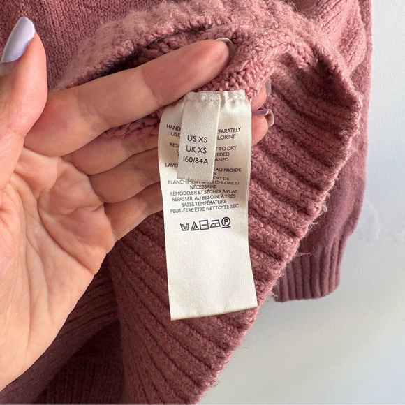 Free People Pink Brookside Oversized Slouchy Sweater Sz XS - Picture 7 of 8